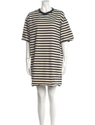 Pre-owned Marc Jacobs Striped Mini Dress In Neutral