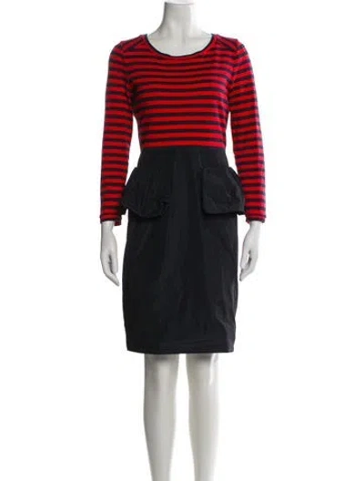 Pre-owned Marc Jacobs Striped Mini Dress In Red