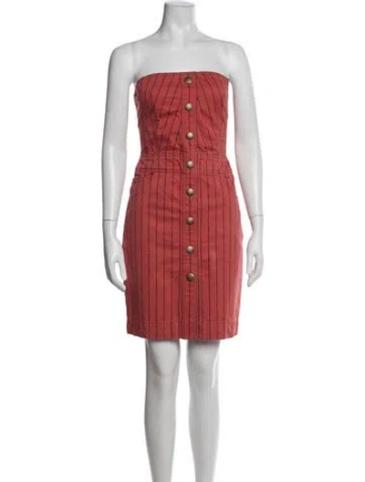 Pre-owned Marc Jacobs Striped Mini Dress In Red