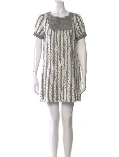 Pre-owned Marc Jacobs Striped Mini Dress In White