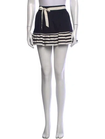 Pre-owned Marc Jacobs Striped Mini Skirt In Black