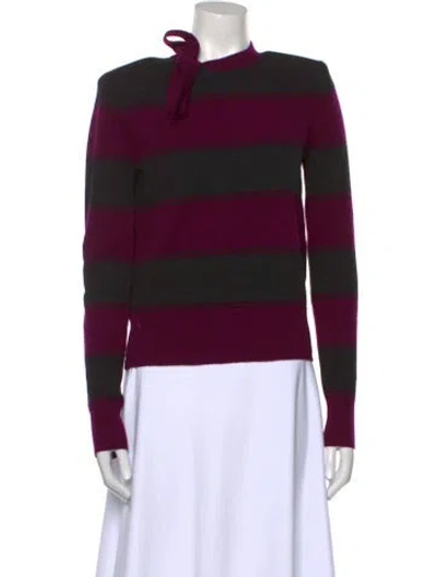 Pre-owned Marc Jacobs Striped Mock Neck Sweater In Purple
