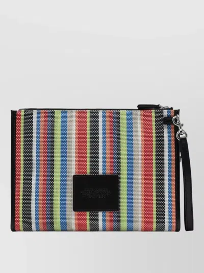 Marc Jacobs Striped Pattern Wallet Wrist Strap Design In Multi