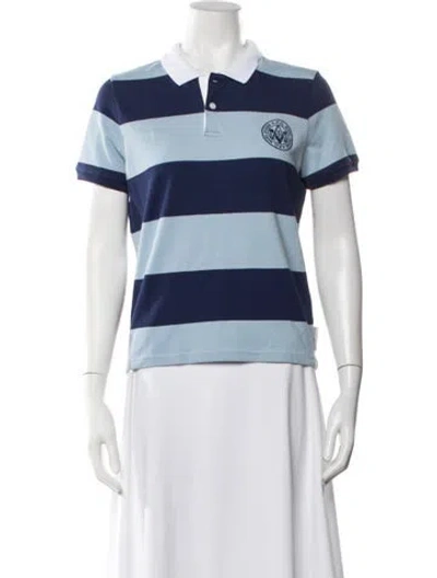 Pre-owned Marc Jacobs Striped Short Sleeve Polo In Blue