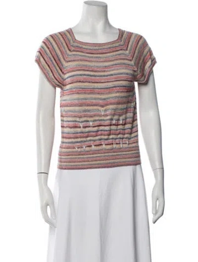 Pre-owned Marc Jacobs Striped Square Neckline Sweater In Multicolor