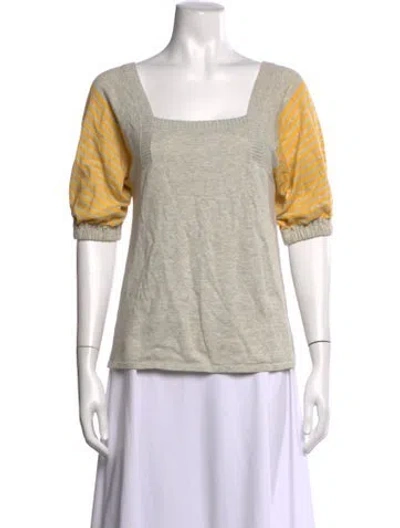 Pre-owned Marc Jacobs Striped Square Neckline Top In Yellow