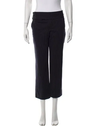 Pre-owned Marc Jacobs Striped Straight Leg Pants In Blue