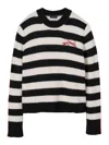 Marc Jacobs Pullover The Striped Brushed Logo Sweater In Black