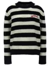 Marc Jacobs Pullover The Striped Brushed Logo Sweater In Multi