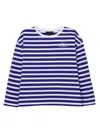 Marc Jacobs Striped Top With Flower Patch In Blue