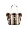 Marc Jacobs Striped Tote Bag In Nude