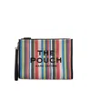 Marc Jacobs Large Rainbowstriped Mesh Pouch With Wrist Strap In Multi