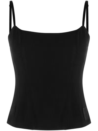 Marc Jacobs Square-neck Sleeveless Top In Black