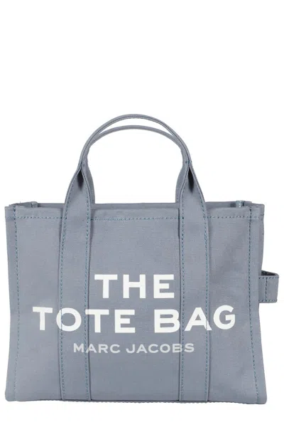 Marc Jacobs Structured Canvas Tote Bag With Contrasting Strap In Blue