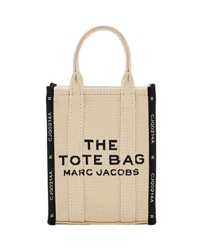Marc Jacobs Structured Cotton Canvas Tote Bag In Neutrals