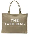 Marc Jacobs Structured Cotton Tote Bag With Bold Lettering In Green