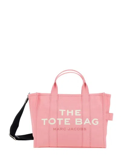Marc Jacobs Structured Cotton Tote With Dual Handles In Pink