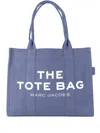 Marc Jacobs Structured Cotton Tote With Modern Text Design In Blue