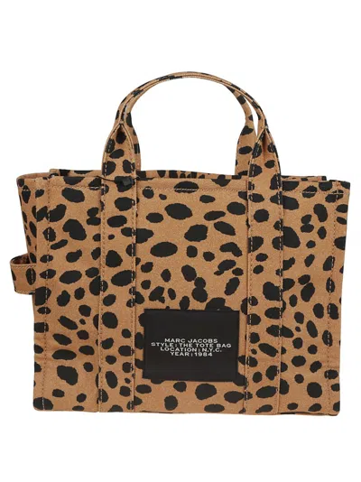 Marc Jacobs Structured Leopard Print Tote Bag In Black