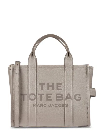 Marc Jacobs Structured Medium Tote With Dual Handles And Detachable Strap In Gray