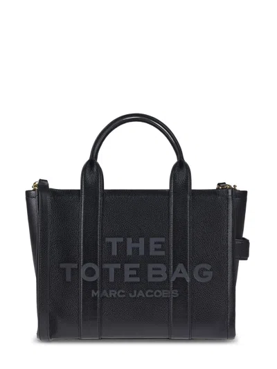 Marc Jacobs Structured Medium Tote With Textured Leather Finish In Black