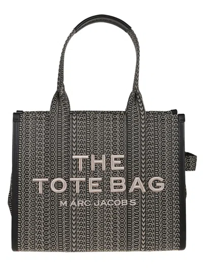 Marc Jacobs Structured Jacquard Tote Bag With Monogram Design In Brown