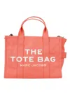Marc Jacobs Structured Tote Bag With Adjustable Strap And Bold Text In Orange