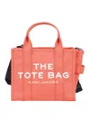 Marc Jacobs Structured Tote Bag With Detachable Shoulder Strap And Bold Lettering In Orange