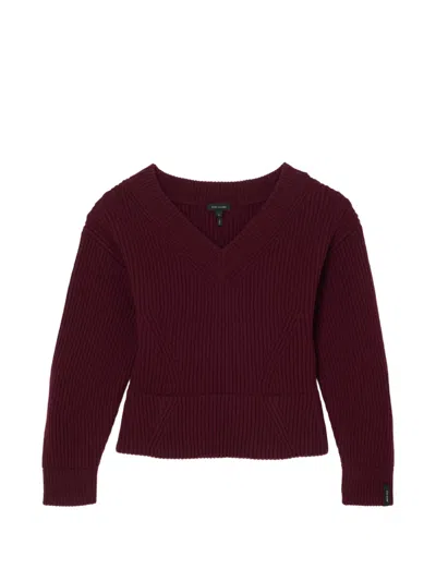 Marc Jacobs Structured V-neck Knit Sweater In Red