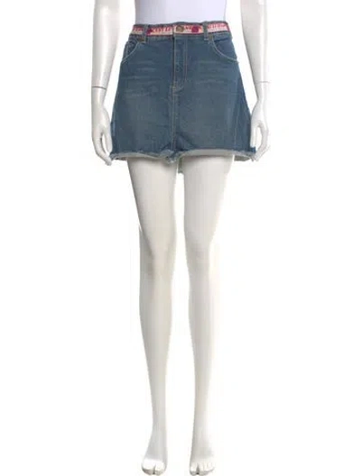 Pre-owned Marc Jacobs Studded Accents Mini Skirt In Blue