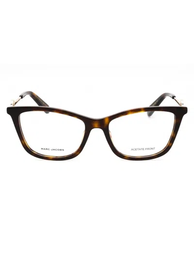 Marc Jacobs Stylish Rectangular Women's Eyeglasses In Brown