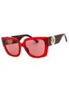 Marc Jacobs Stylish Rectangular Women's Sunglasses In Red