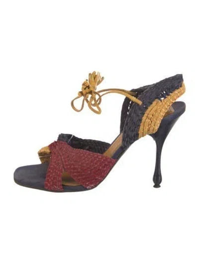 Pre-owned Marc Jacobs Suede Animal Print Sandals In Multi