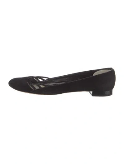 Pre-owned Marc Jacobs Suede Ballet Flats In Black