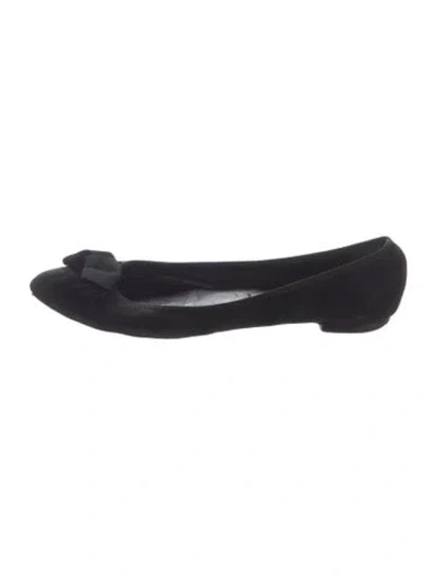 Pre-owned Marc Jacobs Suede Ballet Flats In Black