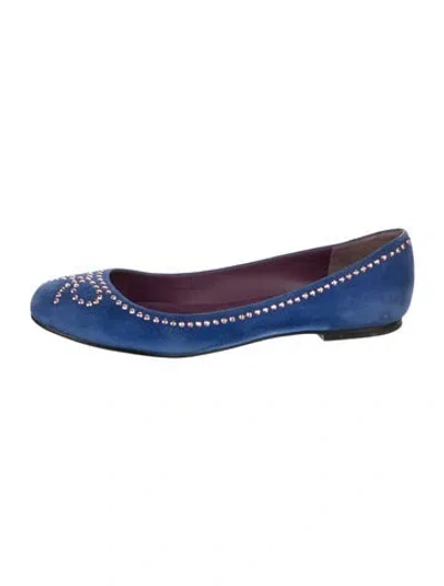 Pre-owned Marc Jacobs Suede Ballet Flats In Blue