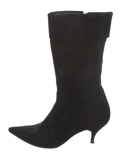 Pre-owned Marc Jacobs Suede Boots In Black