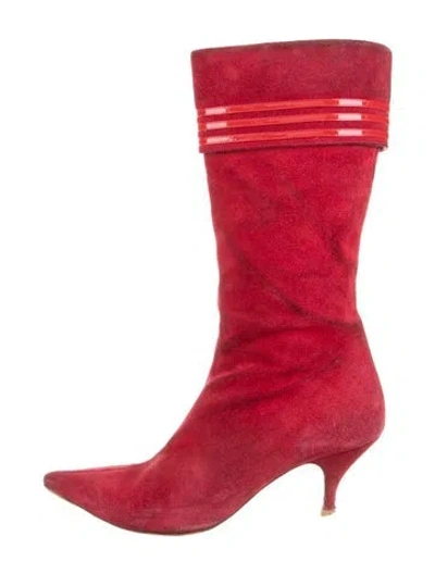 Pre-owned Marc Jacobs Suede Boots In Red