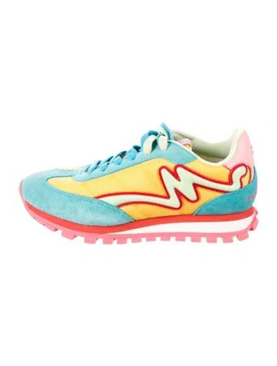 Pre-owned Marc Jacobs Suede Colorblock Pattern Athletic Sneakers In Blue