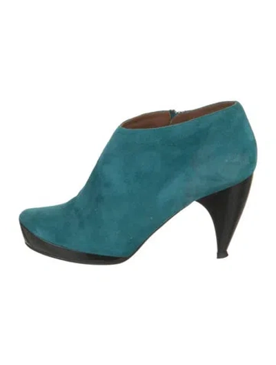 Pre-owned Marc Jacobs Suede Colorblock Pattern Mules In Blue