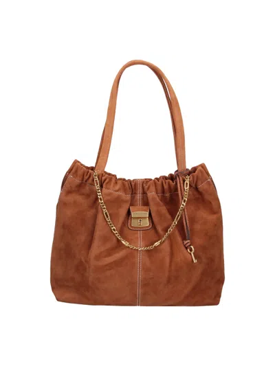 Marc Jacobs Suede Cow Leather Shoulder Bag In Blue