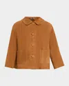 Marc Jacobs Suede Doll Jacket In Brown