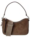 Marc Jacobs Suede Drifter Convertible Suede Shoulder Bag In Gray