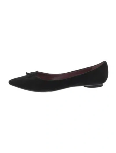 Pre-owned Marc Jacobs Suede Flats In Black
