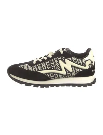 Pre-owned Marc Jacobs Suede Graphic Print Athletic Sneakers In Black