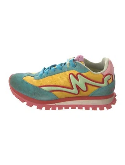 Pre-owned Marc Jacobs Suede Graphic Print Athletic Sneakers In Blue