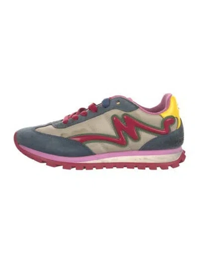 Pre-owned Marc Jacobs Suede Graphic Print Athletic Sneakers In Neutrals