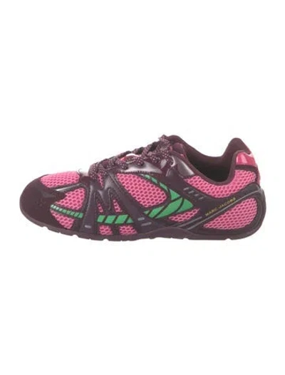 Pre-owned Marc Jacobs Suede Graphic Print Athletic Sneakers In Purple
