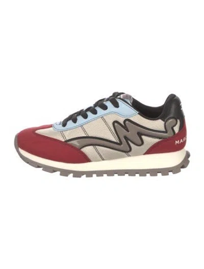 Pre-owned Marc Jacobs Suede Graphic Print Athletic Sneakers In Red