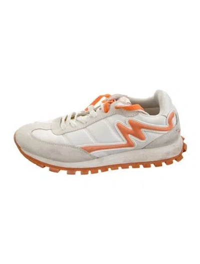 Pre-owned Marc Jacobs Suede Graphic Print Athletic Sneakers In White